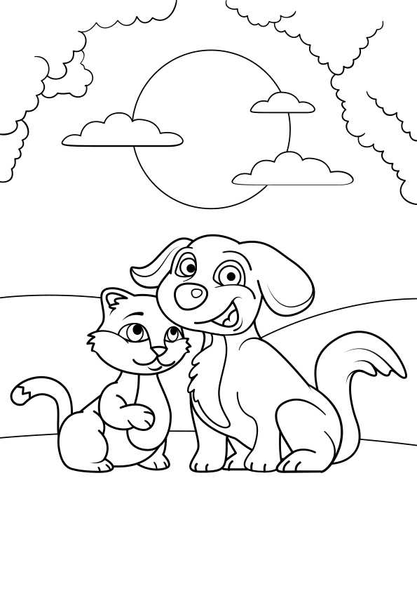 Раскраска: собаки и кошки для детей: распечатать, картинки