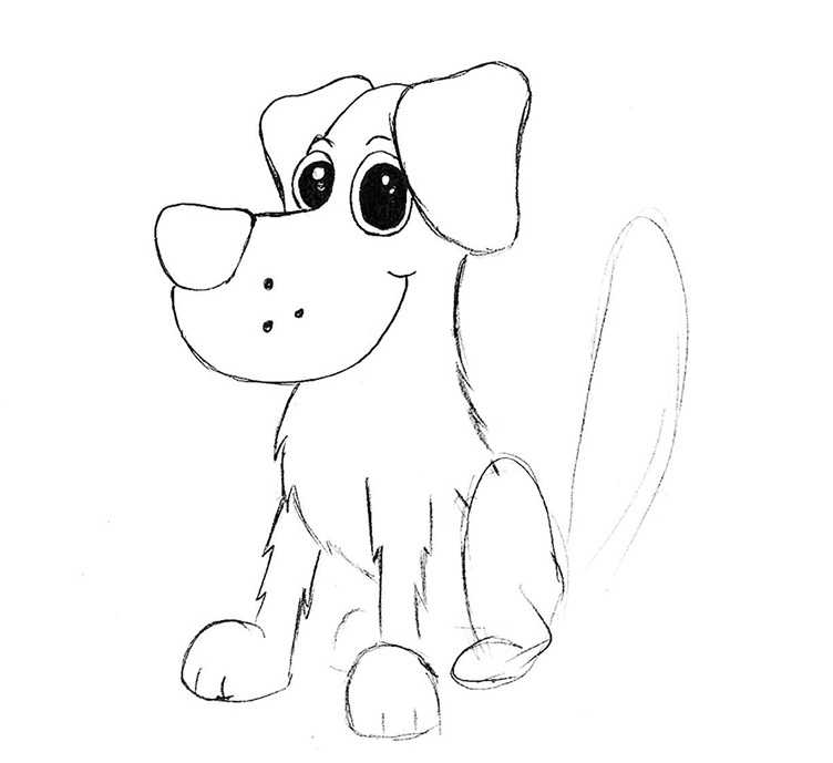 Как научить ребенка рисовать собаку карандашом: мастер-класс