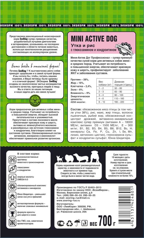 Описание производителя кормов «зооринг» для собак: ассортимент продукции