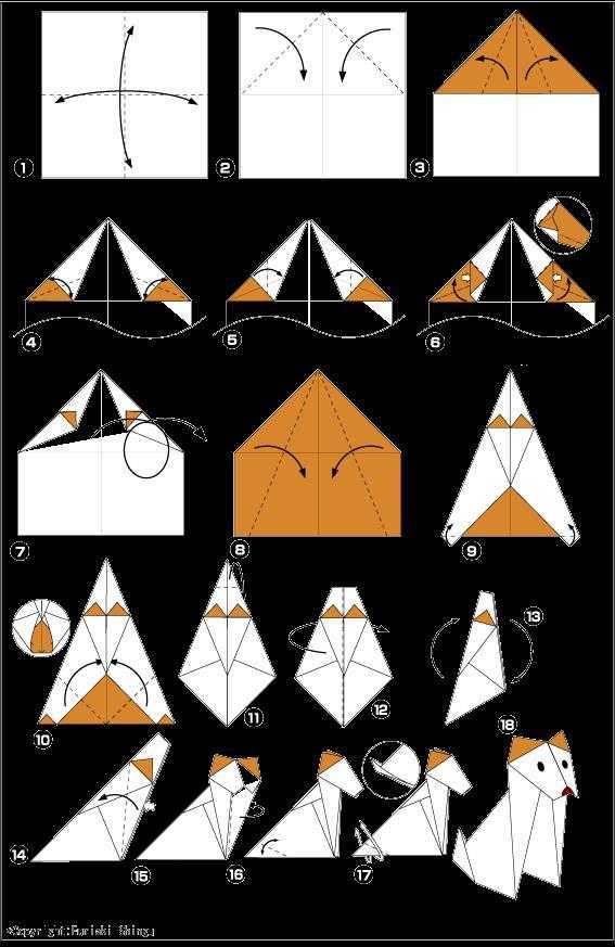 Оригами собака своими руками: легкий мастер-класс для детей. 120 фото лучших идей. простые схемы с описанием, как сложить